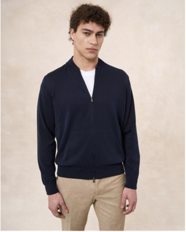 Bomber zip Filippo De Laurentiis blu