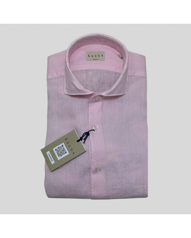 Camicia Xcaus lino rosa