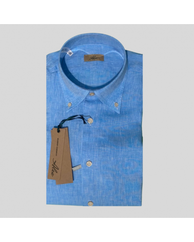 Camicia Alea in lino azzurra