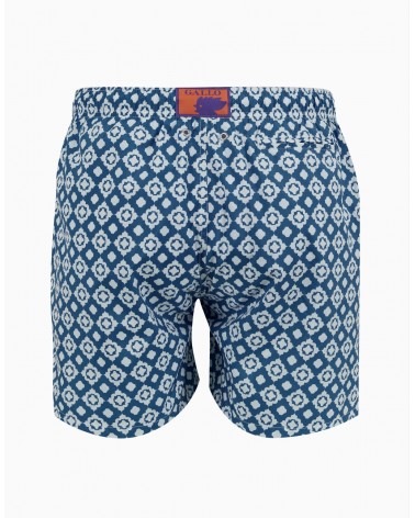 Boxer mare Gallo fantasia geometrico blu