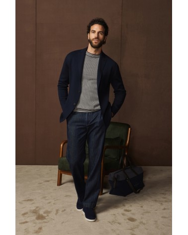Giacca in maglia blu Gran Sasso