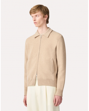 Bomber in maglia Lardini sabbia