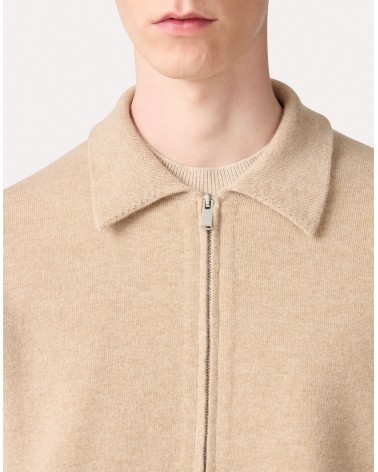 Bomber in maglia Lardini sabbia