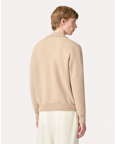 Bomber in maglia Lardini sabbia