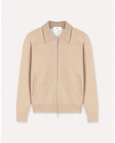 Bomber in maglia Lardini sabbia