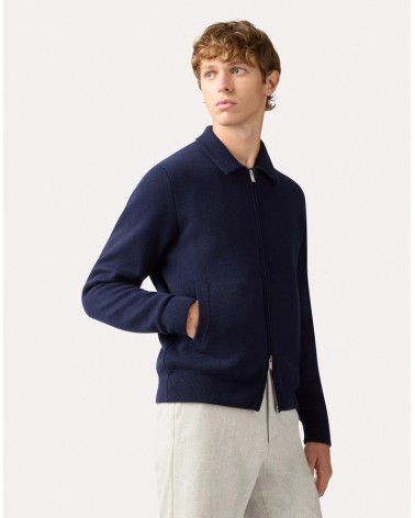 Bomber in maglia Lardini blu