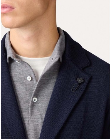 Giacca in maglia blu Lardini
