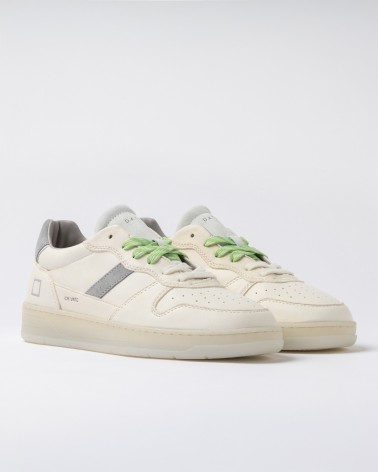 D.A.T.E. COURT 2.0 CALF WHITE-GREY