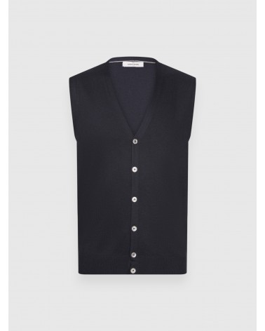 Gilet in lana con bottoni Gran Sasso blu