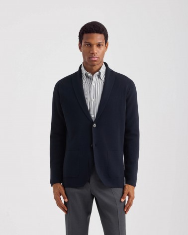 Giacca monopetto blu Filippo De Laurentiis